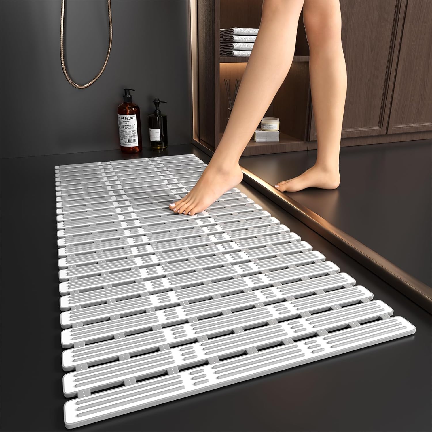 Eco-Friendly Rubber Bath Mat | Non-Slip Shower Mat with 216 Suction Cups | Ultimate Stability for Safety 1