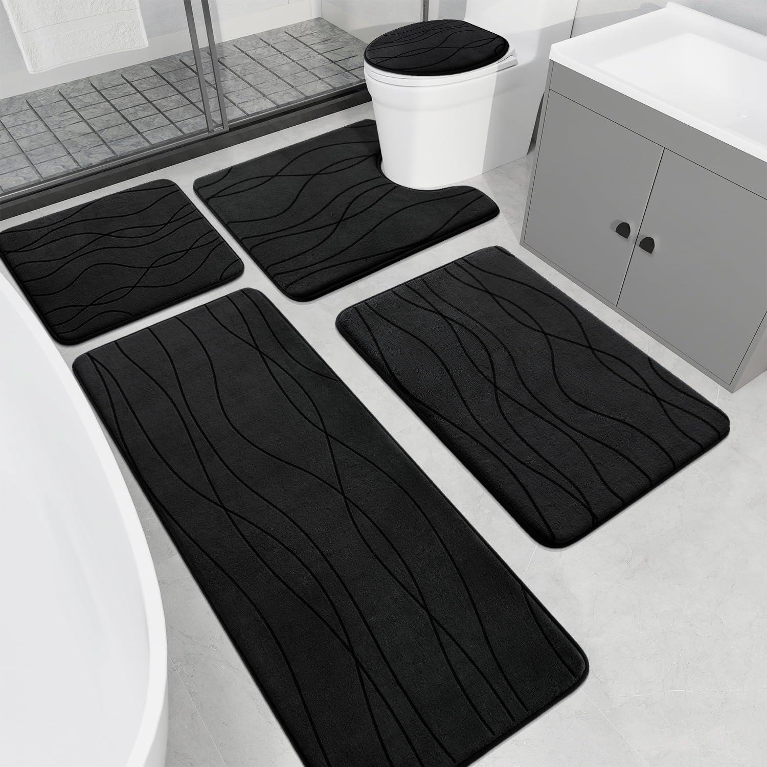Comfort Haven | Ultra Absorbent Bath Rug Set with Non-Slip Design | Memory Foam Mats for Safe and Luxurious Bathroom Experience 1