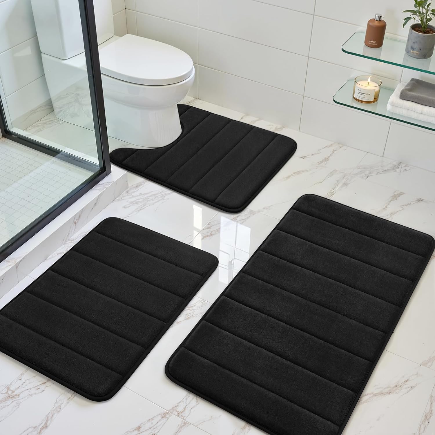 Comfort Haven | Non-Slip Bath Rug Set with Ultra Absorbent Memory Foam | Soft Microfiber for Ultimate Comfort 1