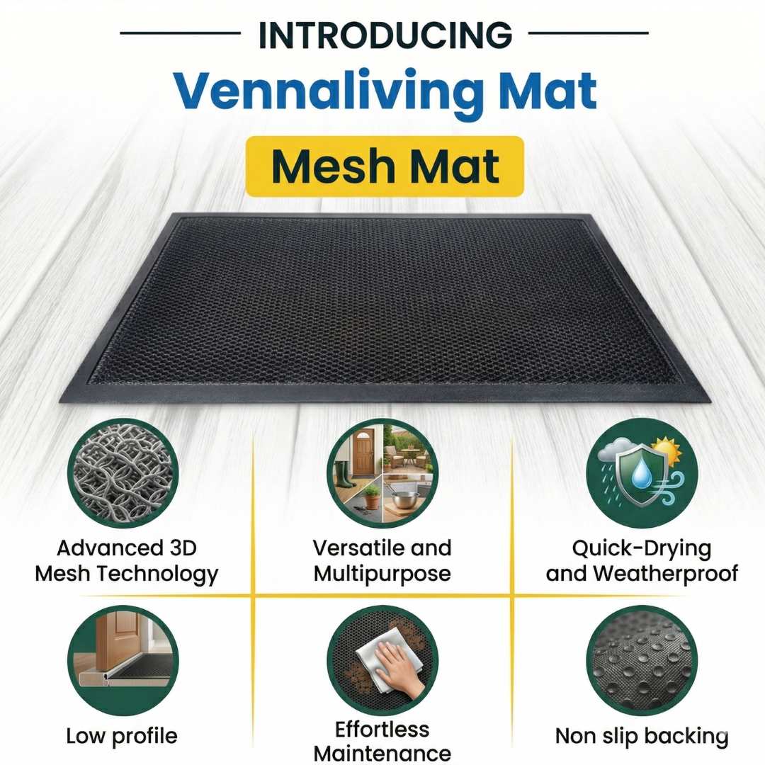 Almoliving | Outdoor Dog Mat with Heavy-Duty 3D Mesh Design | Slip-Resistant & Weatherproof for Clean Floors 2