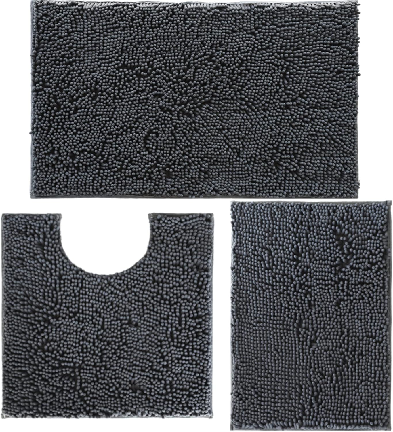 Chenille Bath Rug Set | Ultra Plush Bathroom Mats with Non-Slip Backing for Comfort and Safety 1