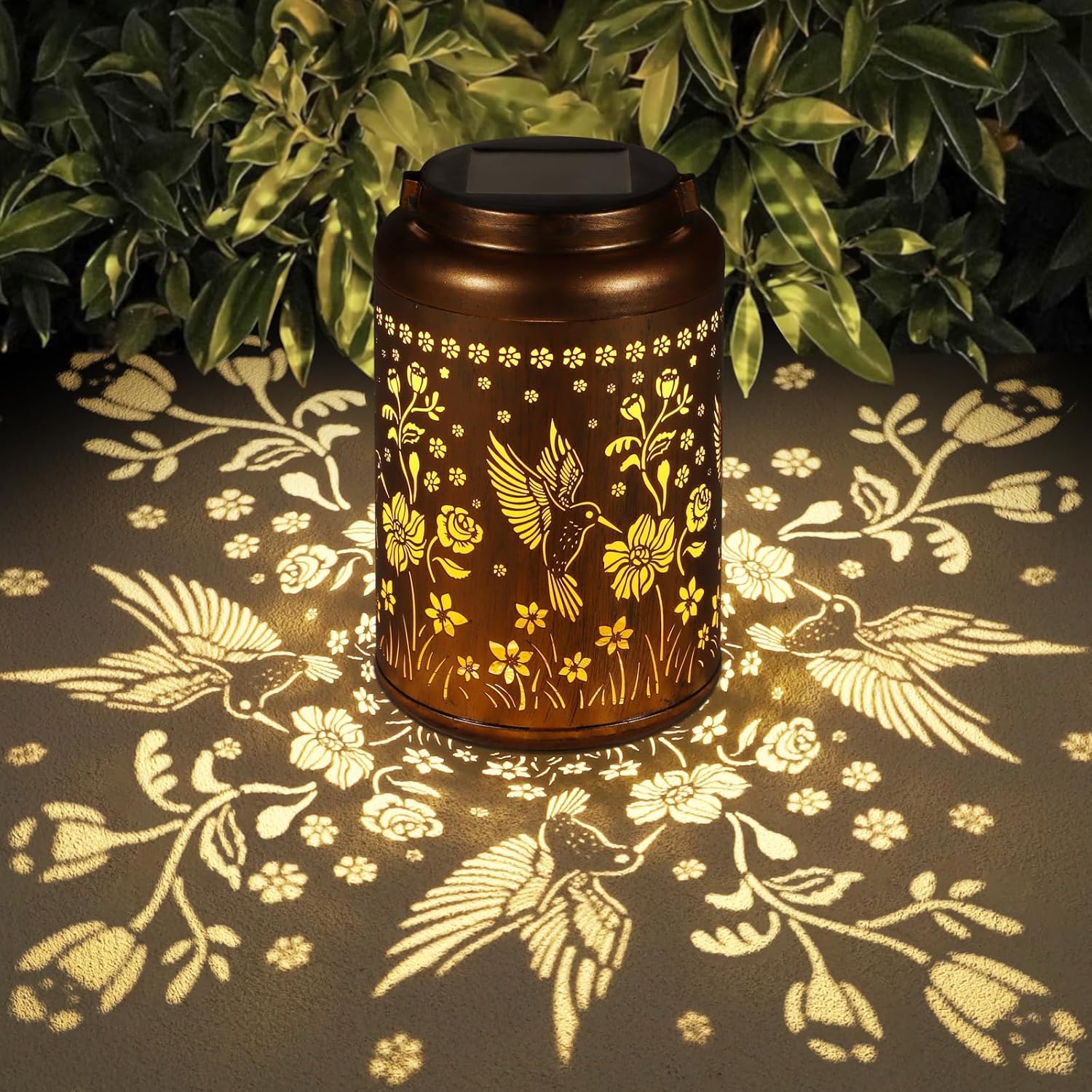 Elegant Solar Lanterns | Outdoor Solar Lanterns with Hummingbird Design | Waterproof Metal Light for Charming Garden Decor 1