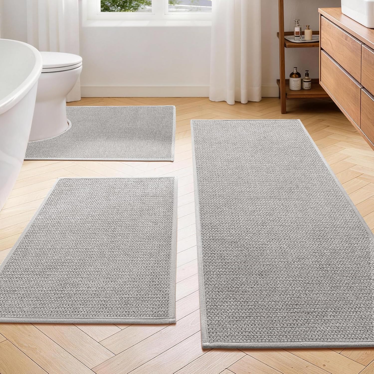 Elegant Bath Rug Set | Non-Slip Terry Cloth with Quick-Dry Feature | Ultra-Thin Design for Safety and Comfort 1