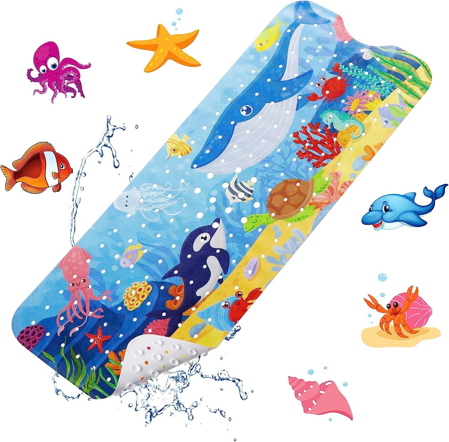 Ocean Adventure | Non-Slip Bath Mat with 200 Suction Cups | Safe and Fun for Kids 1