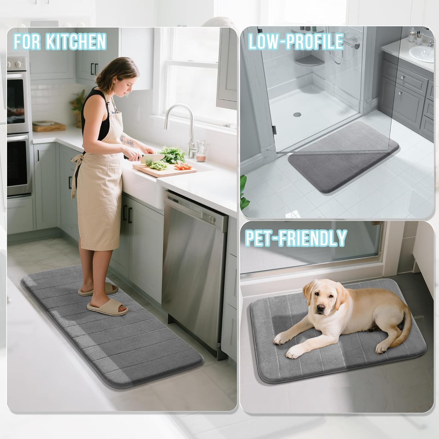 Memory Foam Bath Mat Set | Non-Slip Bathroom Rugs for Soft Comfort & Quick Drying 6