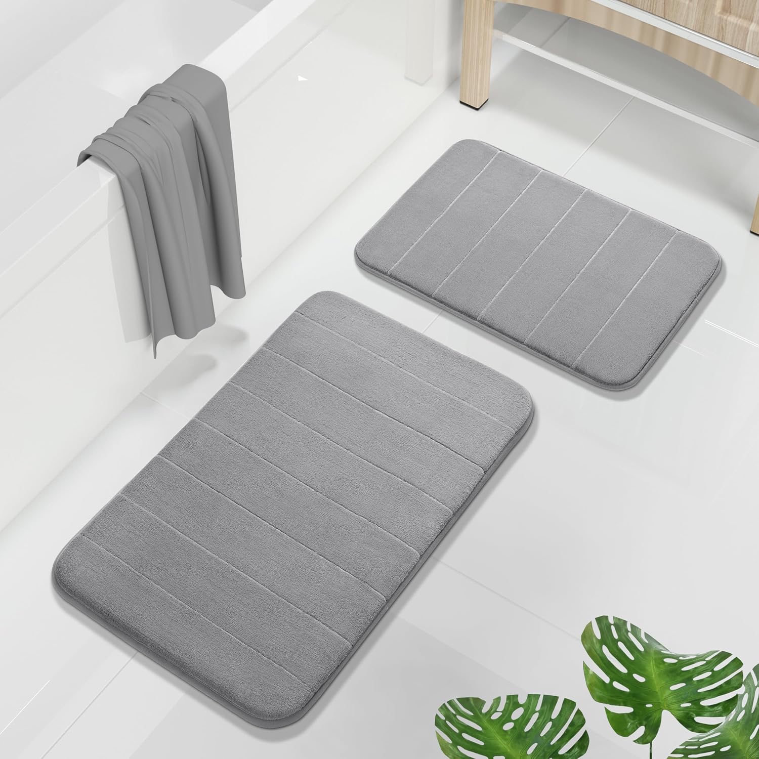 Memory Foam Bath Mat Set | Non-Slip Bathroom Rugs for Soft Comfort & Quick Drying 1