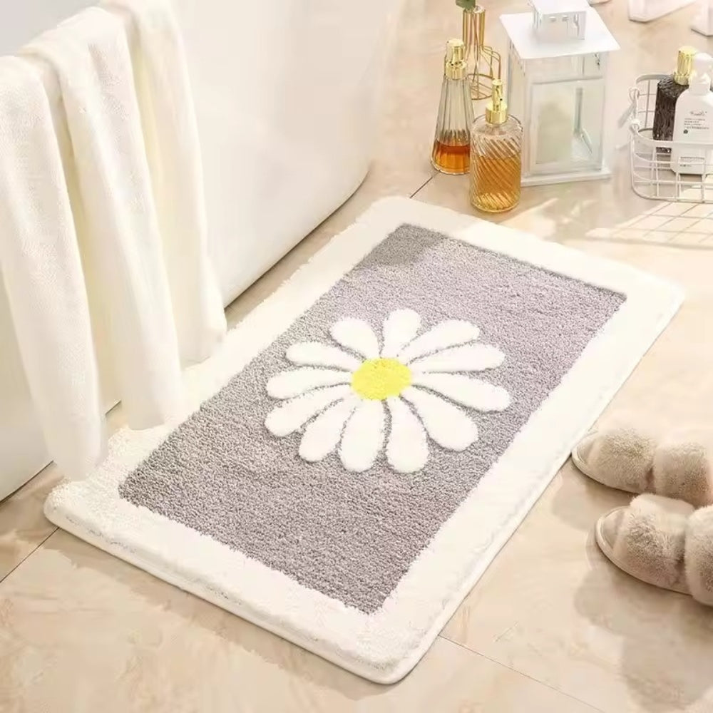 Charming Daisy Bloom | Non-Slip Bath Mat with Soft Microfibre | Plush Comfort for Cozy Spaces 8