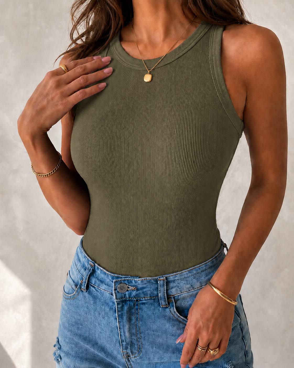 The Ribbed Tank – 2+1 FREE (Without Pads)