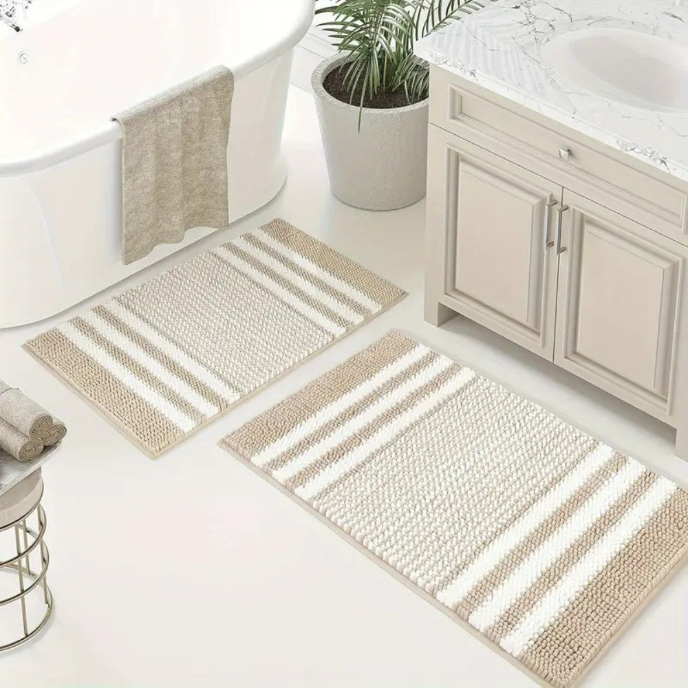 Chenille Bath Mat | Non-Slip Bathroom Rug with Quick-Dry Technology | Ultra Absorbent Design for Comfort and Safety 2