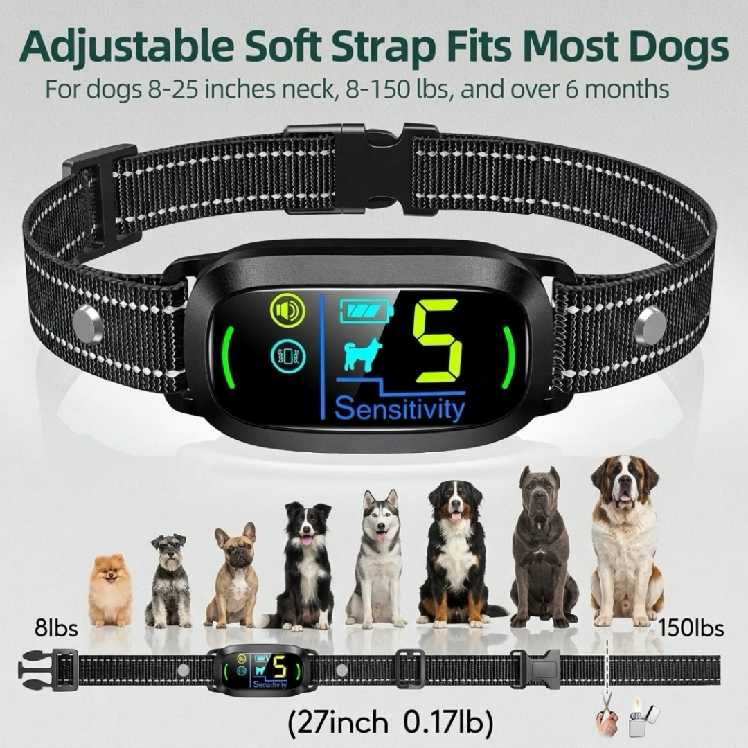 Smart Anti Bark Collar for Dogs with Rechargeable Battery | Adjustable Sensitivity for Effective Training 4