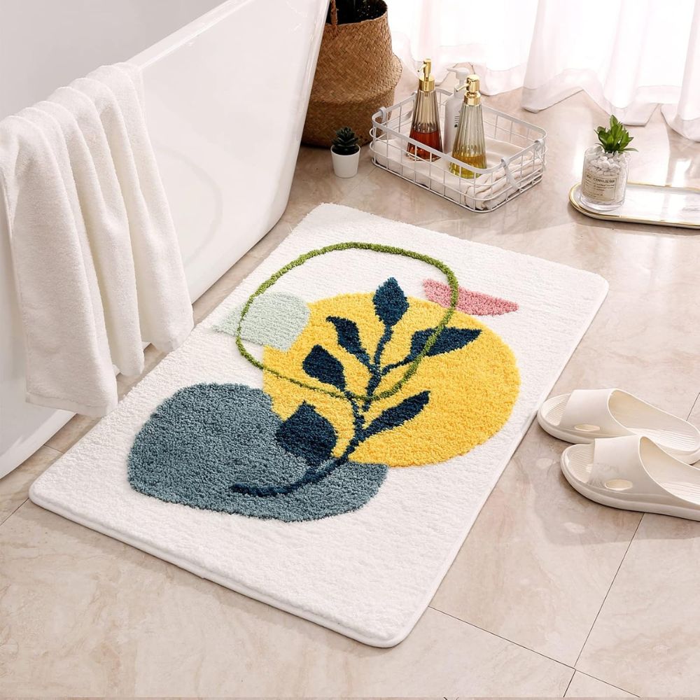 Elegant Floral | Non-Slip Bath Mat with Absorbent Microfibre Surface | Stylish Design for Safety and Comfort 4