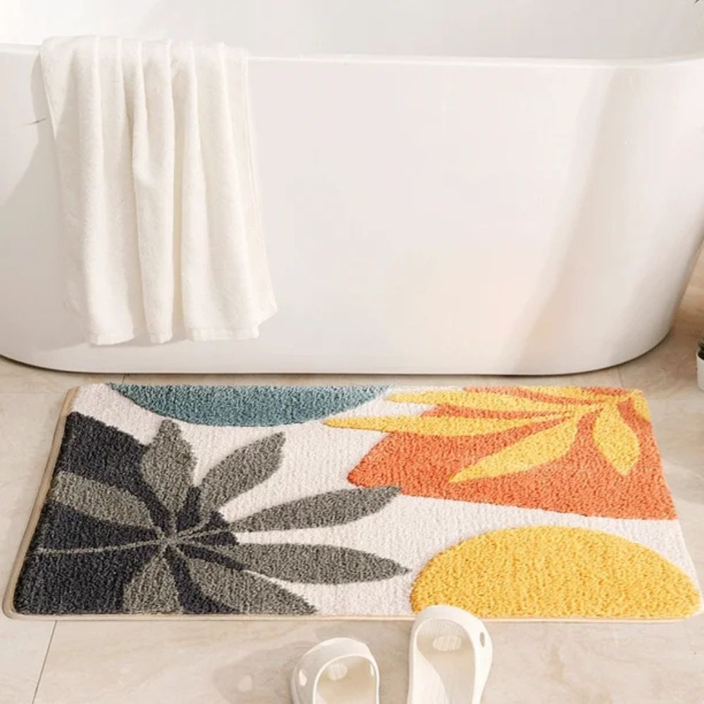 Elegant Floral | Non-Slip Bath Mat with Absorbent Microfibre Surface | Stylish Design for Safety and Comfort 6
