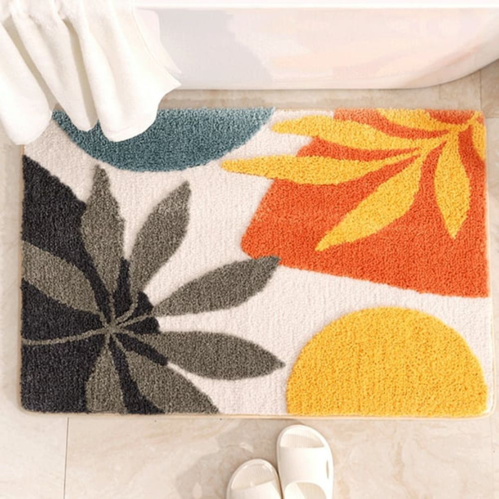 Elegant Floral | Non-Slip Bath Mat with Absorbent Microfibre Surface | Stylish Design for Safety and Comfort 7