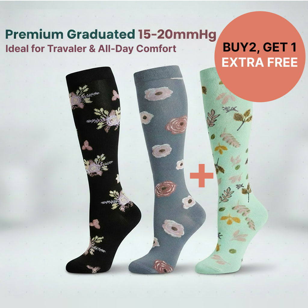 Travel Compression Socks – All-Day Support for Swollen Legs & Travel Comfort