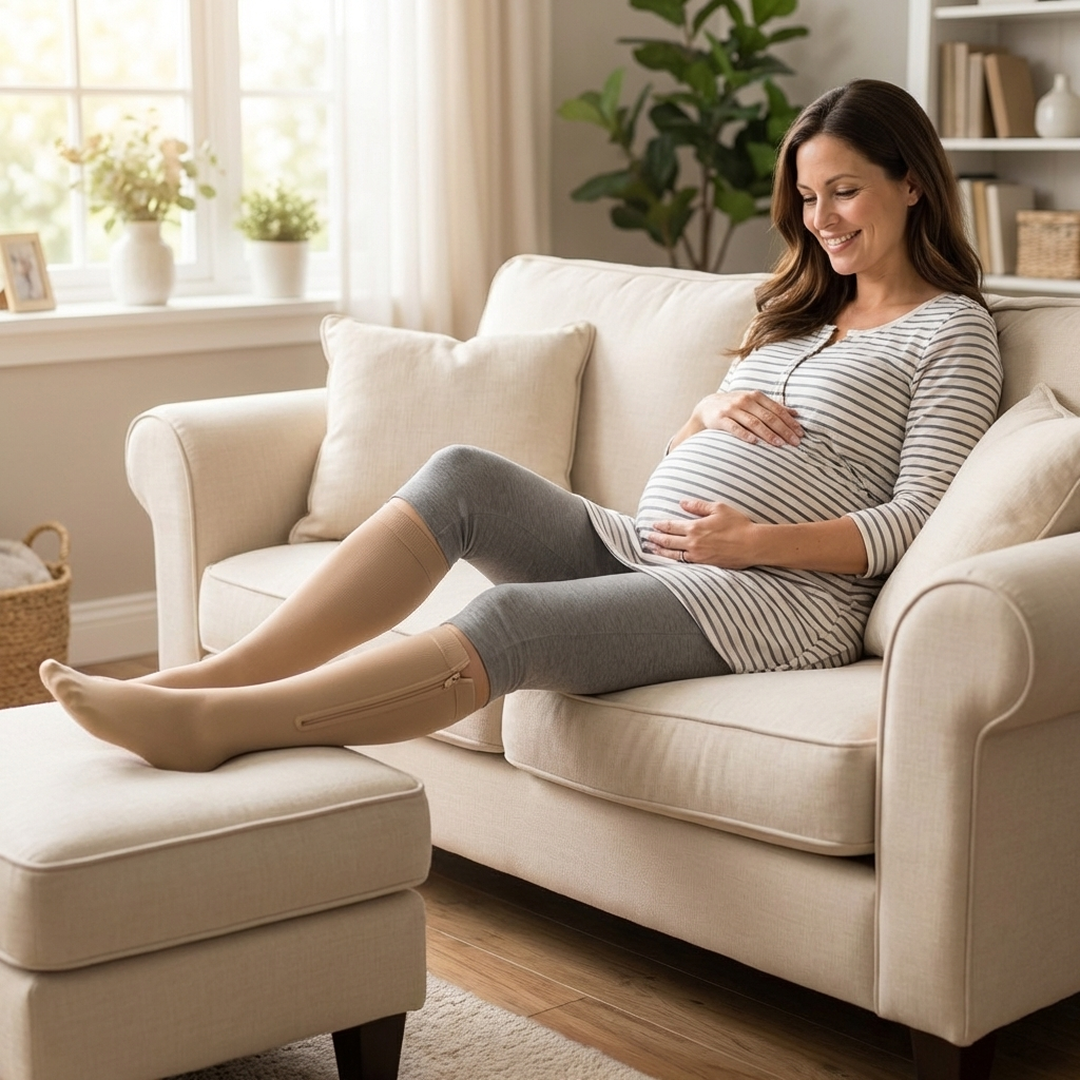 Zipper Maternity Compression Socks – Easy-On Relief for Pregnancy Swelling