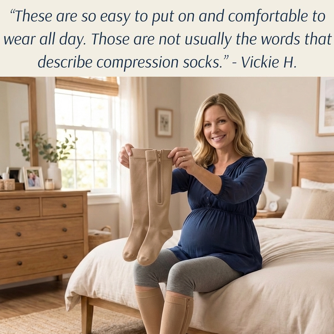 Zipper Maternity Compression Socks – Easy-On Relief for Pregnancy Swelling