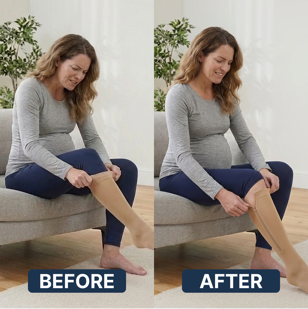 Zipper Maternity Compression Socks – Easy-On Relief for Pregnancy Swelling