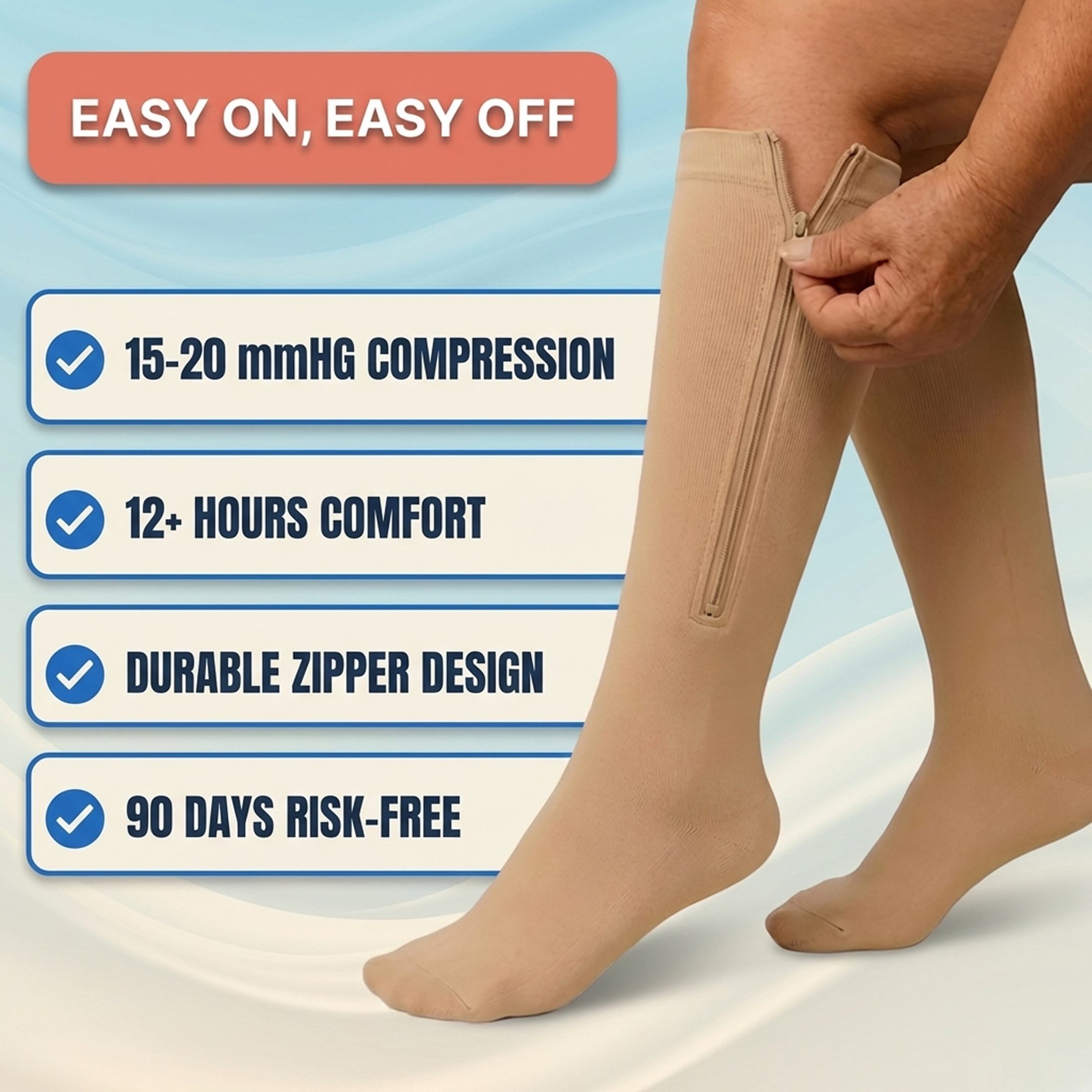 Easy-On Zipper Compression Socks – Reclaim Your Mobility & Independence