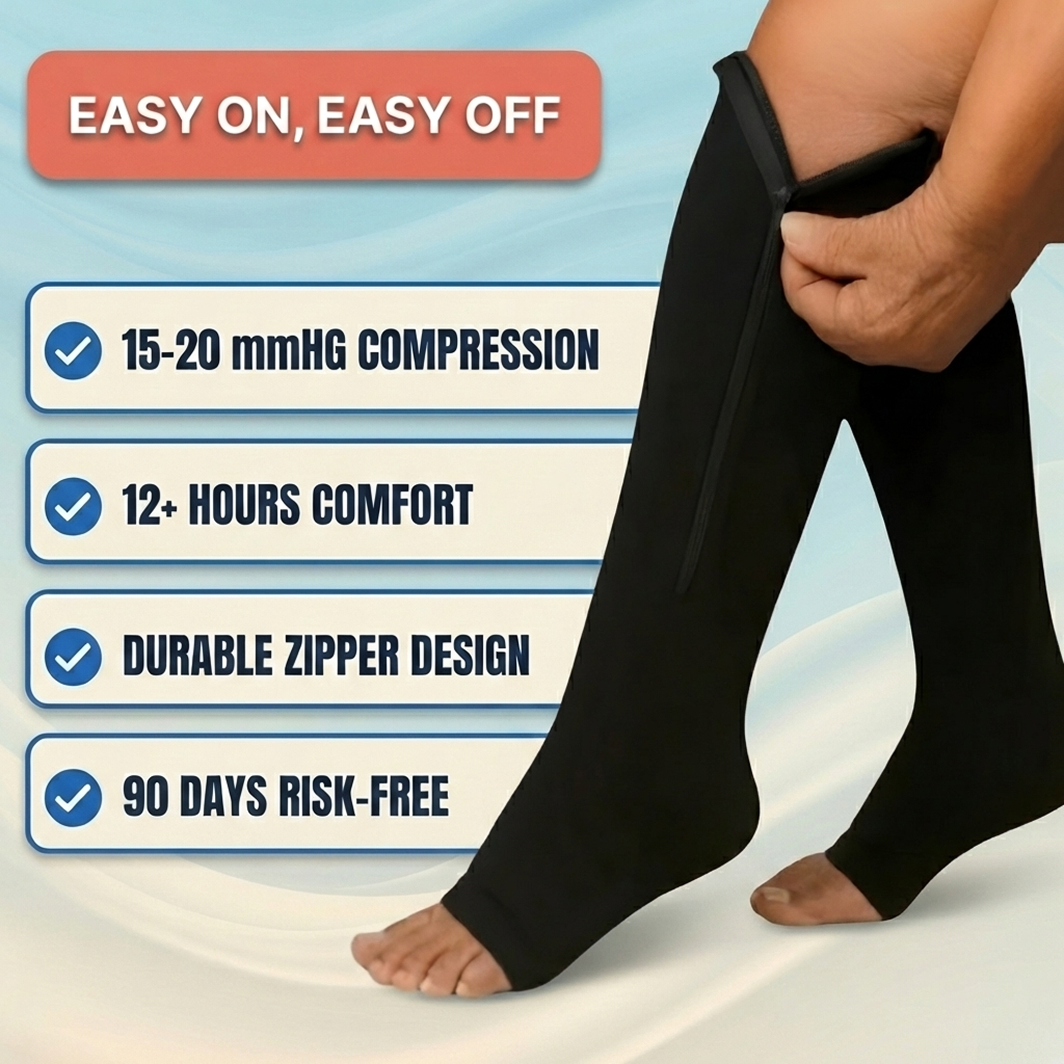 Easy-On Zipper Compression Socks – Reclaim Your Mobility & Independence