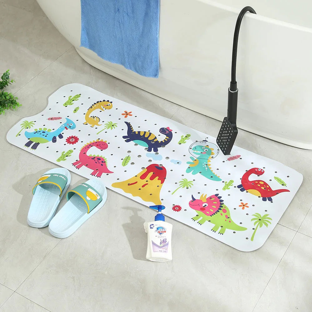 Dino Paradise | Colorful Bath Mat with Non-Slip Surface | Eco-Friendly Design for Safe Bathing 1
