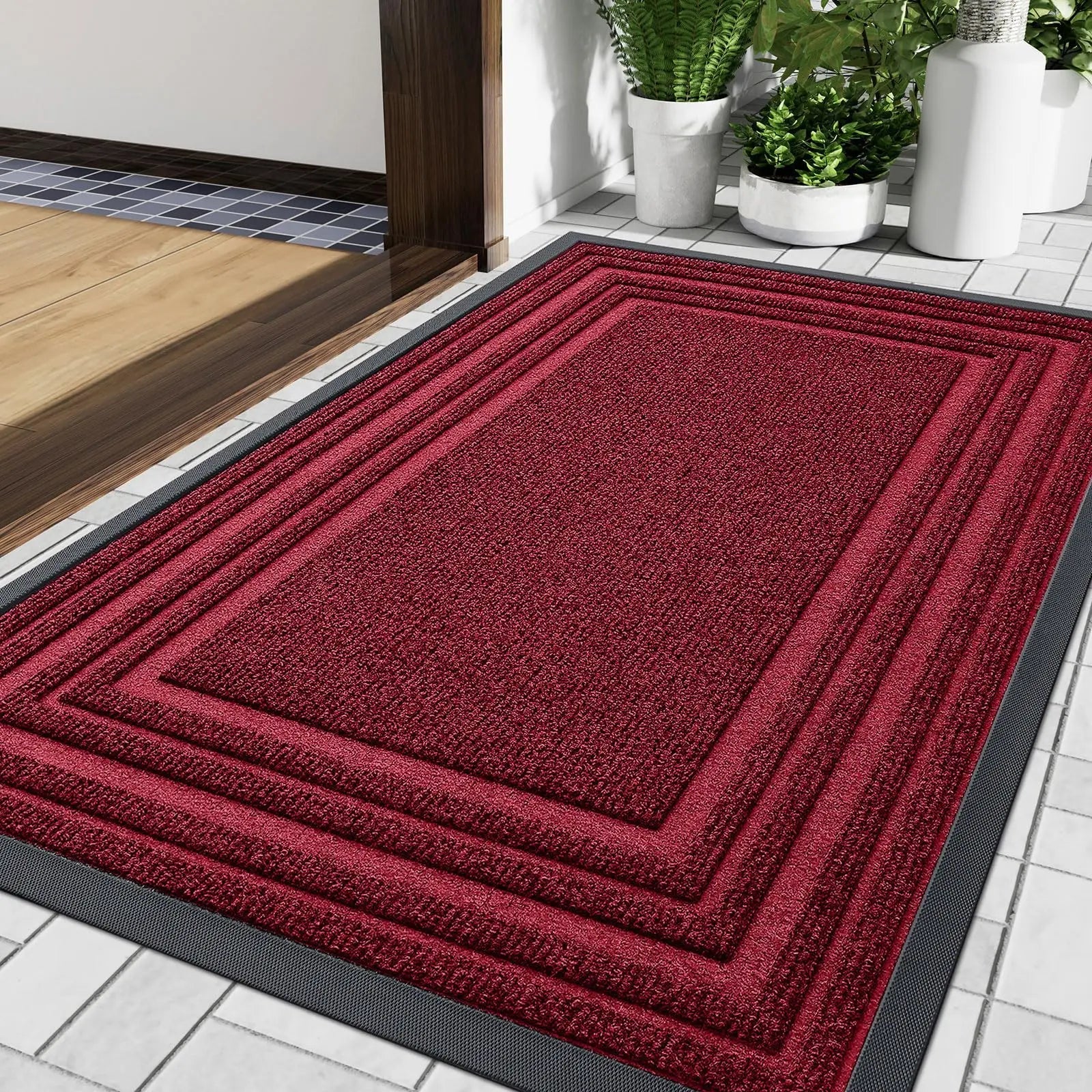 Heavy Rubber Door Mat | Non-Slip Outdoor Welcome Mat for Clean Entrances 2