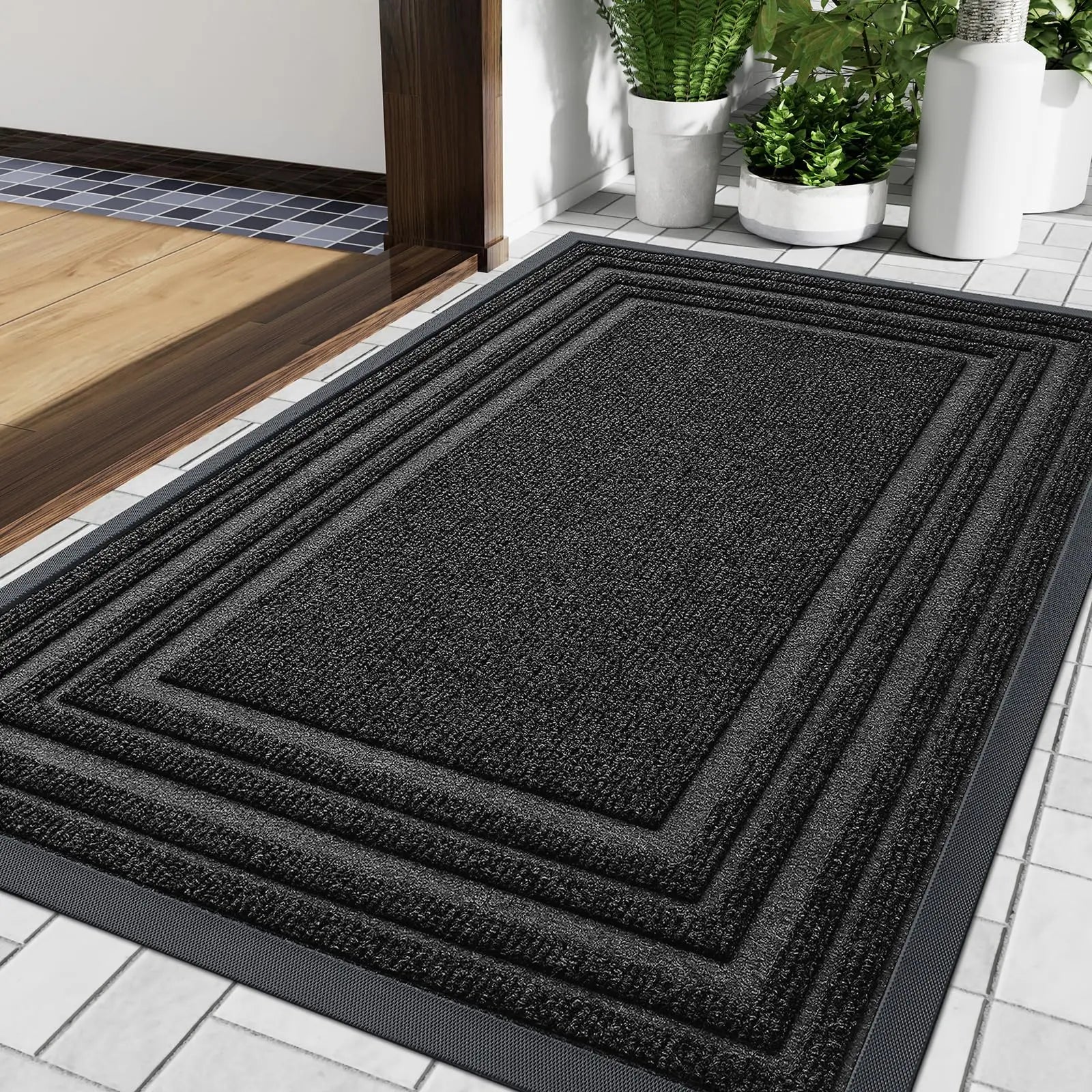 Heavy Rubber Door Mat | Non-Slip Outdoor Welcome Mat for Clean Entrances 4