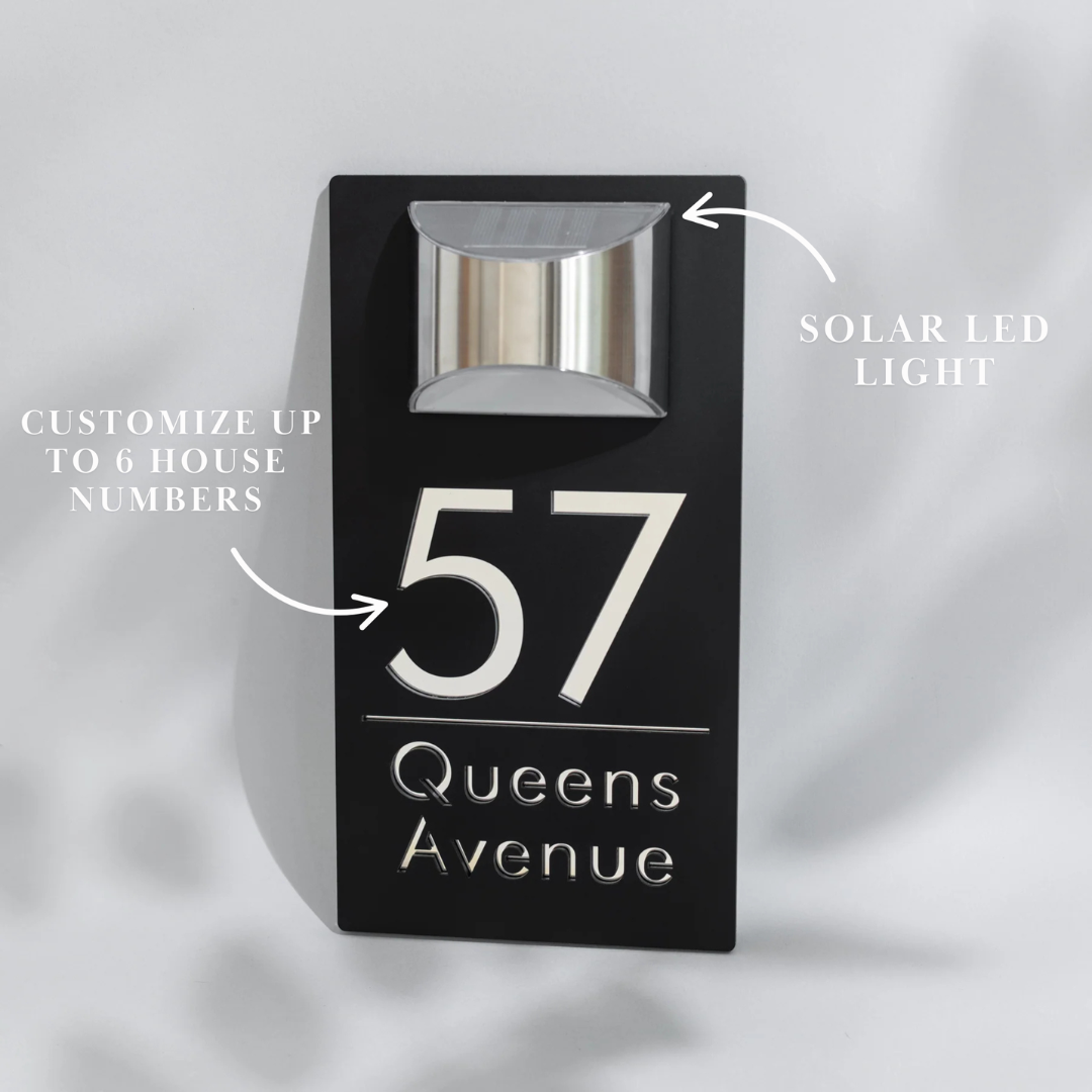 WhareLite | Solar-Powered Address Plaque with Custom Design | Modern Visibility for Easy Home Recognition 1