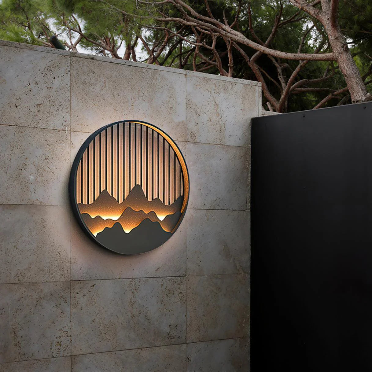 Nature's Glow | LED Outdoor Mountain Wall Lamp with Soft Ambient Light | Weather-Resistant Design for Elegant Outdoor Spaces 1