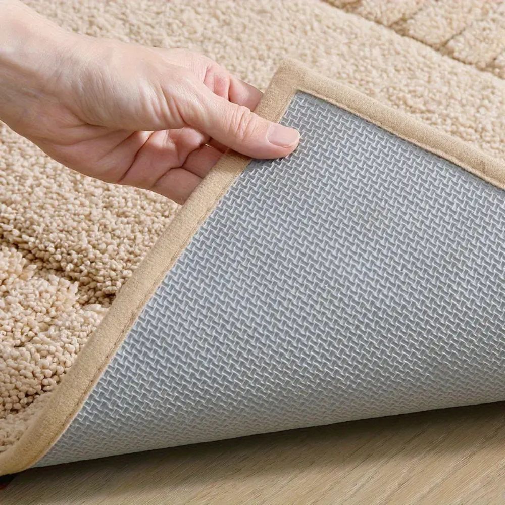 Modern Stripe | Non-Slip Bath Mat with Soft Flocked Surface | Cozy Comfort for Any Bathroom 5