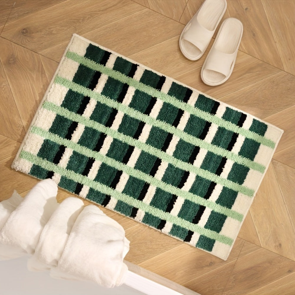 Modern Geometric Bath Mat | Plush Non-Slip Bathroom Rug for Comfort 4