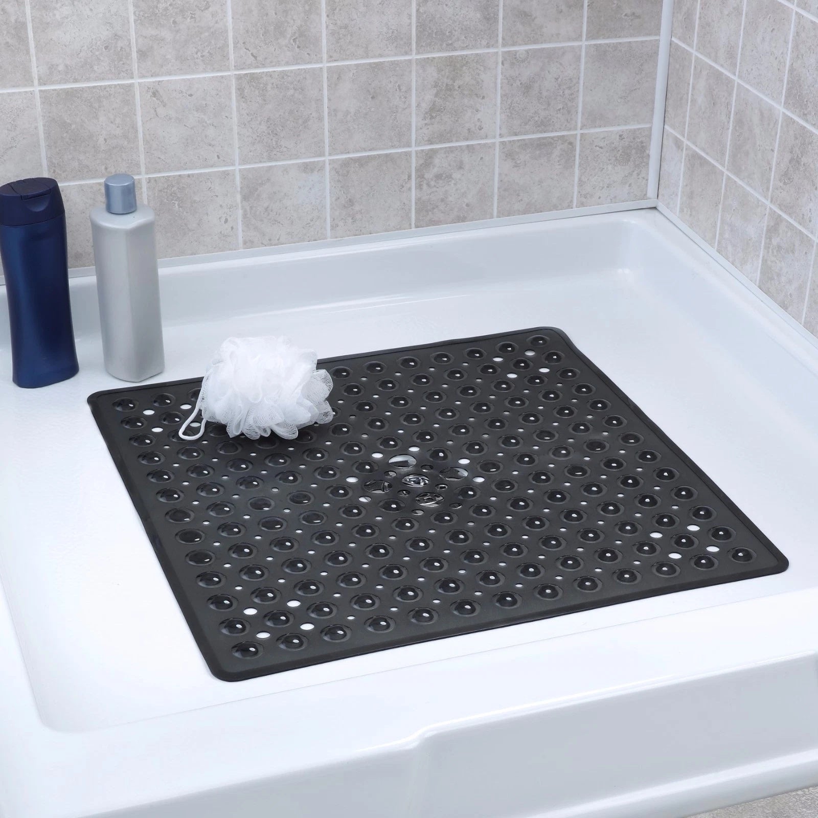 Stylish Non-Slip Shower Mat with Strong Suction & Quick Drainage for Safety 1
