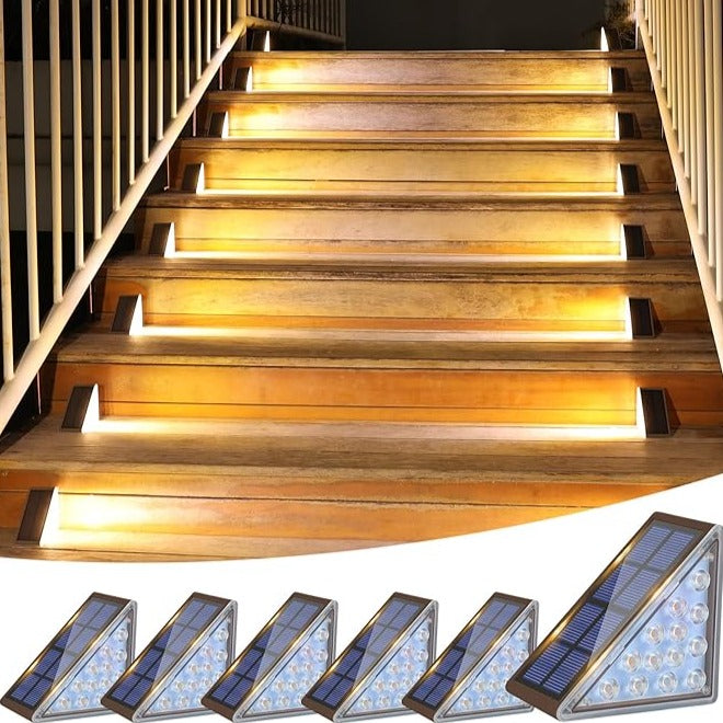 Outdoor Solar LED Step Lights | Triangular Design with Automatic Light Control | Ideal for Pathways and Stairs 7