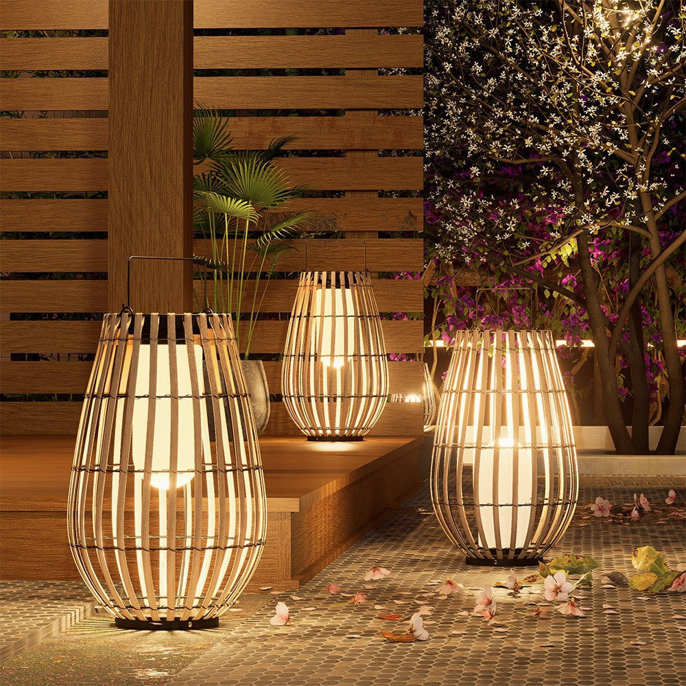 Elegant Solar Bamboo Lantern Lights for Outdoor Ambiance | Eco-Friendly Design for Patios and Gardens 1