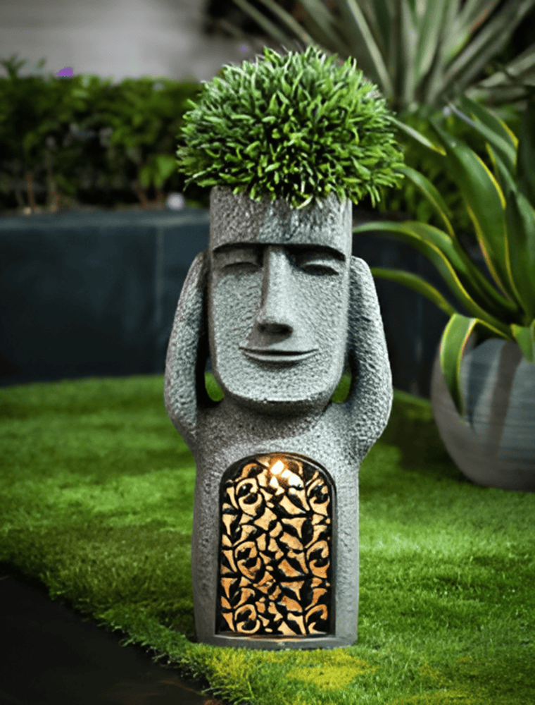 Artistic Solar Garden Sculpture Set | Stone-Effect Figures with Ambient Lighting | Decorative Accents for Outdoor Spaces 1