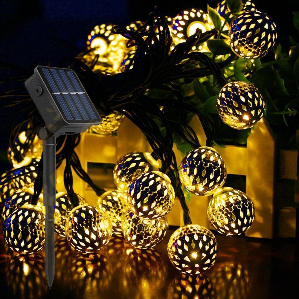 Garden Glow | Solar String Lights with Patterned Lanterns for Enchanting Outdoor Ambiance 3