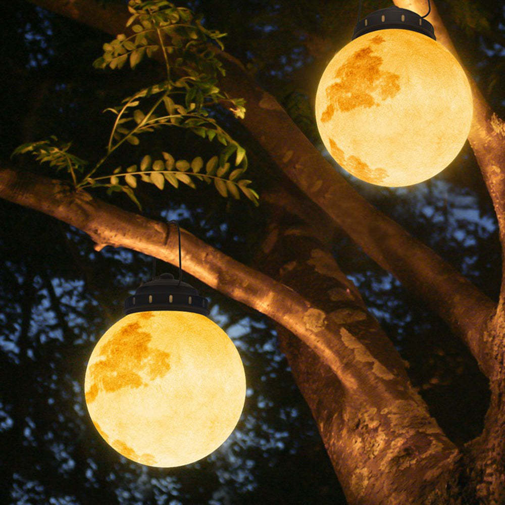 Elegant Solar Hanging Garden Light | Round Moon Shape for Outdoor Ambiance 3