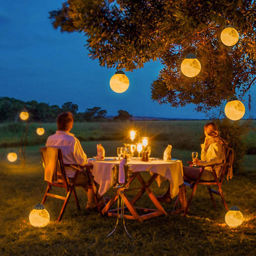 Elegant Solar Hanging Garden Light | Round Moon Shape for Outdoor Ambiance 9
