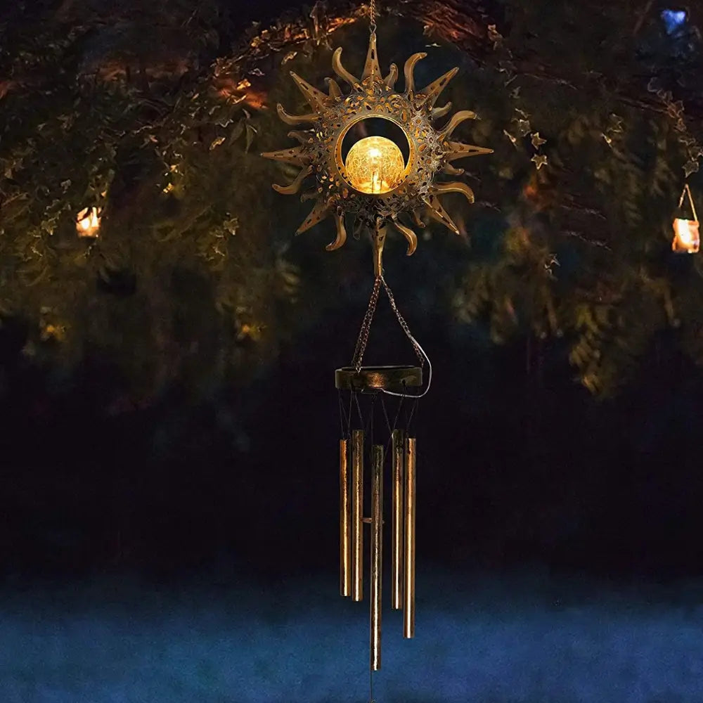 Garden Glow | Solar Garden Light with Dusk Sensor & Wind Chime Feature | Decorative Outdoor Illumination for Ambiance 4