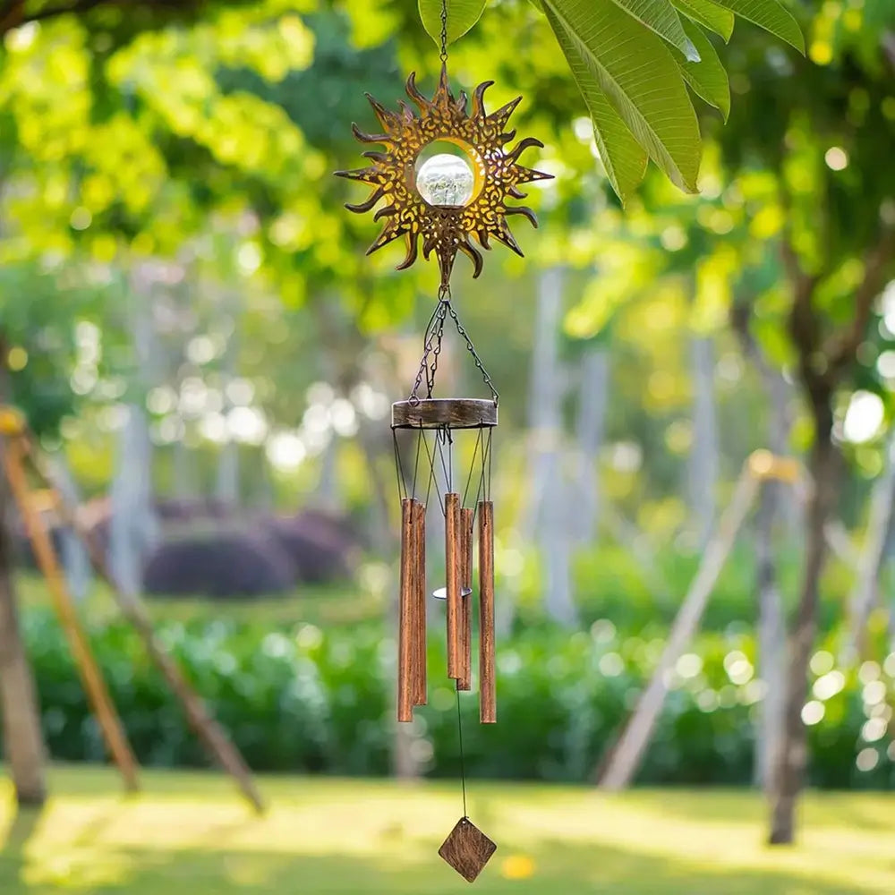 Garden Glow | Solar Garden Light with Dusk Sensor & Wind Chime Feature | Decorative Outdoor Illumination for Ambiance 6