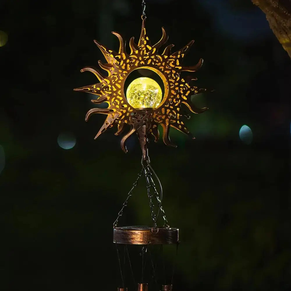 Garden Glow | Solar Garden Light with Dusk Sensor & Wind Chime Feature | Decorative Outdoor Illumination for Ambiance 7