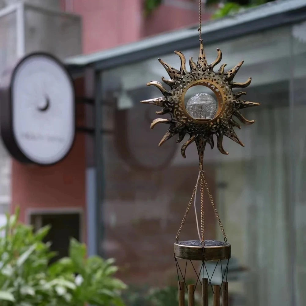 Garden Glow | Solar Garden Light with Dusk Sensor & Wind Chime Feature | Decorative Outdoor Illumination for Ambiance 9