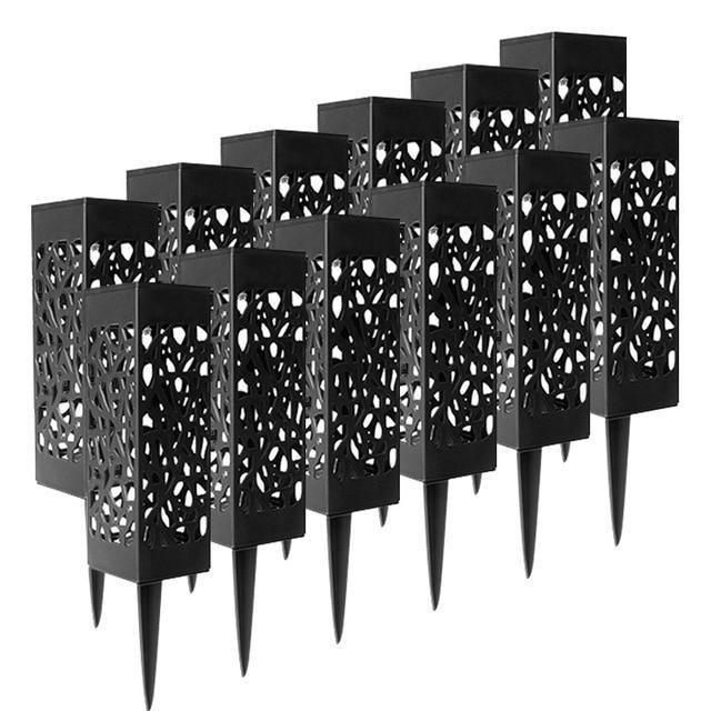 Elegant Solar Outdoor Lantern | Metal Cutout Design for Pathway Illumination 11