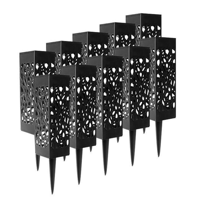Elegant Solar Outdoor Lantern | Metal Cutout Design for Pathway Illumination 13
