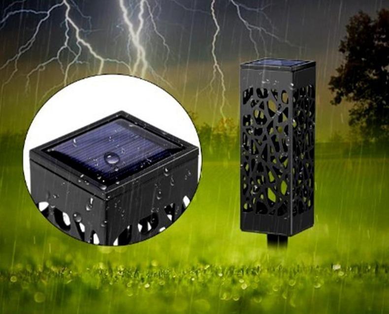 Elegant Solar Outdoor Lantern | Metal Cutout Design for Pathway Illumination 5