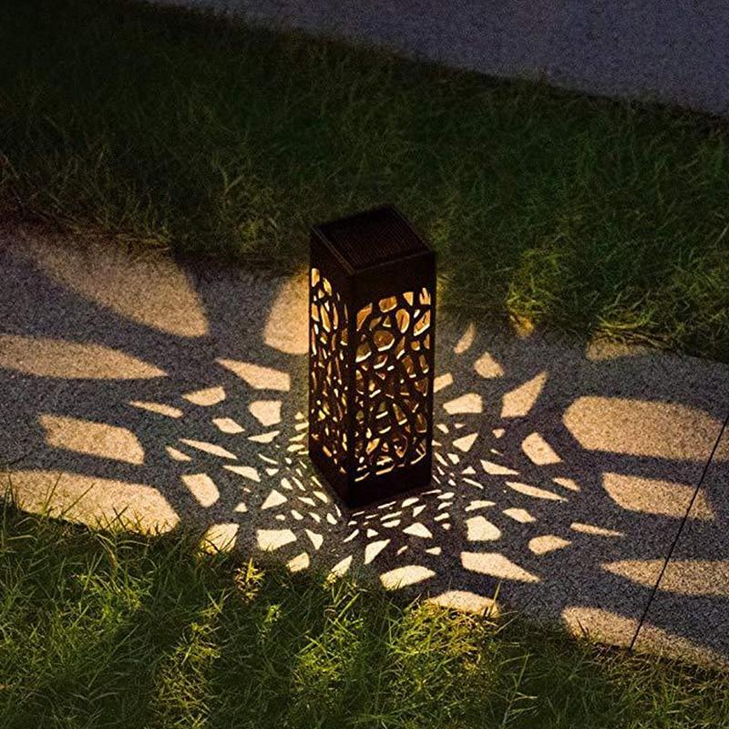 Elegant Solar Outdoor Lantern | Metal Cutout Design for Pathway Illumination 9