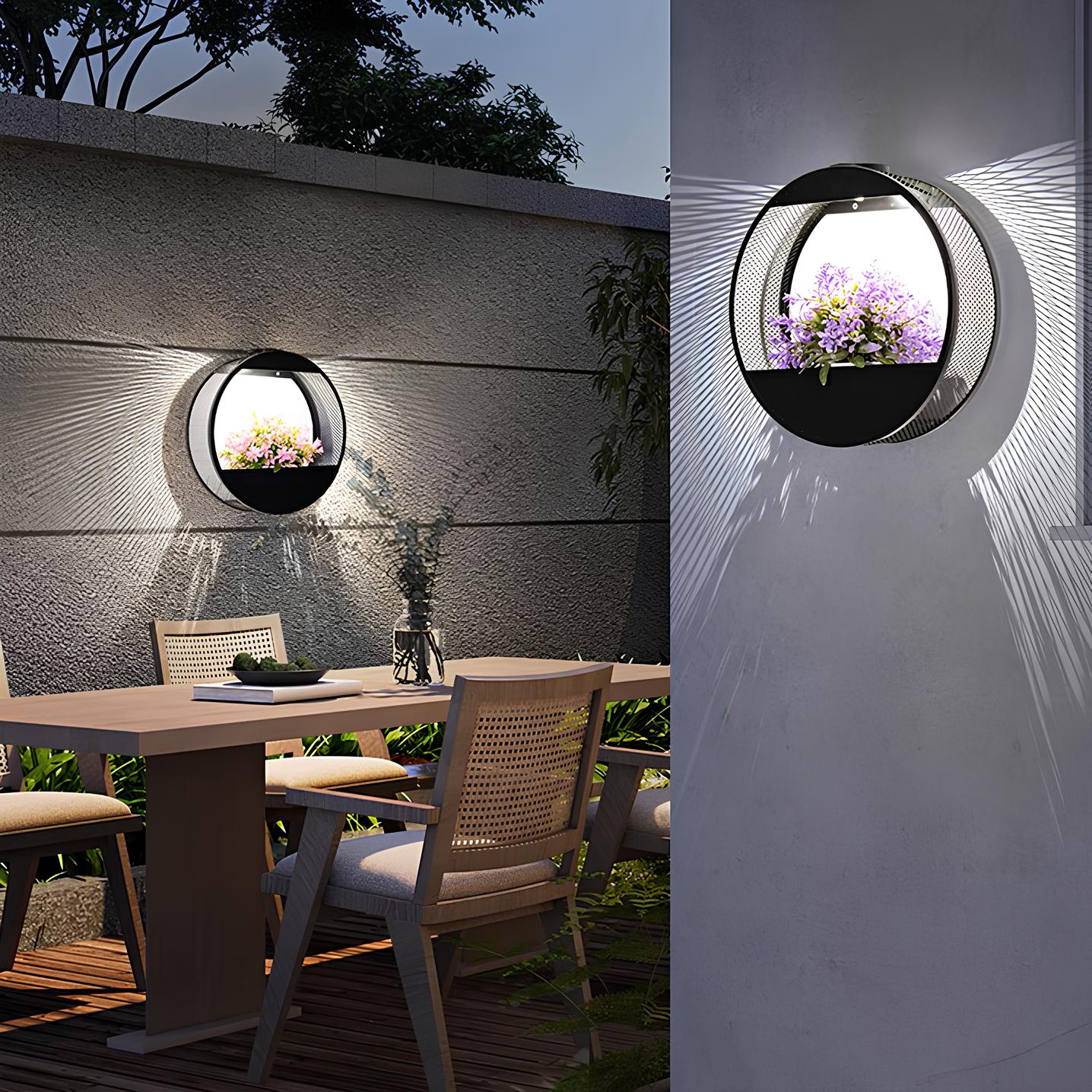 Garden Glow | Solar Outdoor Wall Lantern with Integrated Flower Pot & Light Sensor | Eco-Friendly Illumination for Your Outdoor Spaces 8