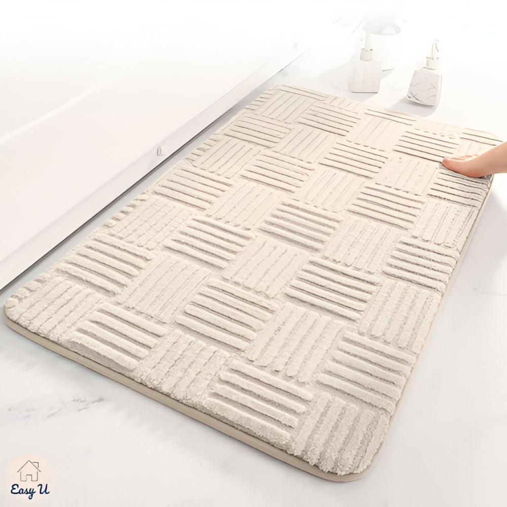 Vivid Grid | Absorbent Bath Mat with Non-Slip Backing for Safe Floors 2