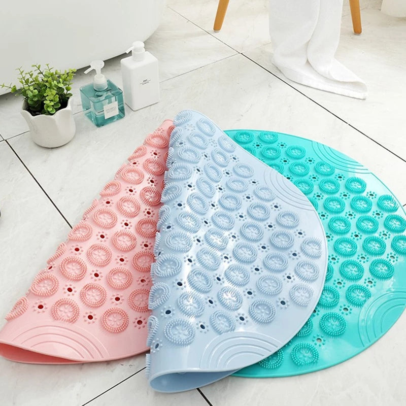 Velonaliving | Round Anti-Slip Shower Mat with Drainage Openings | Safe Footing for Enhanced Bathroom Comfort 1