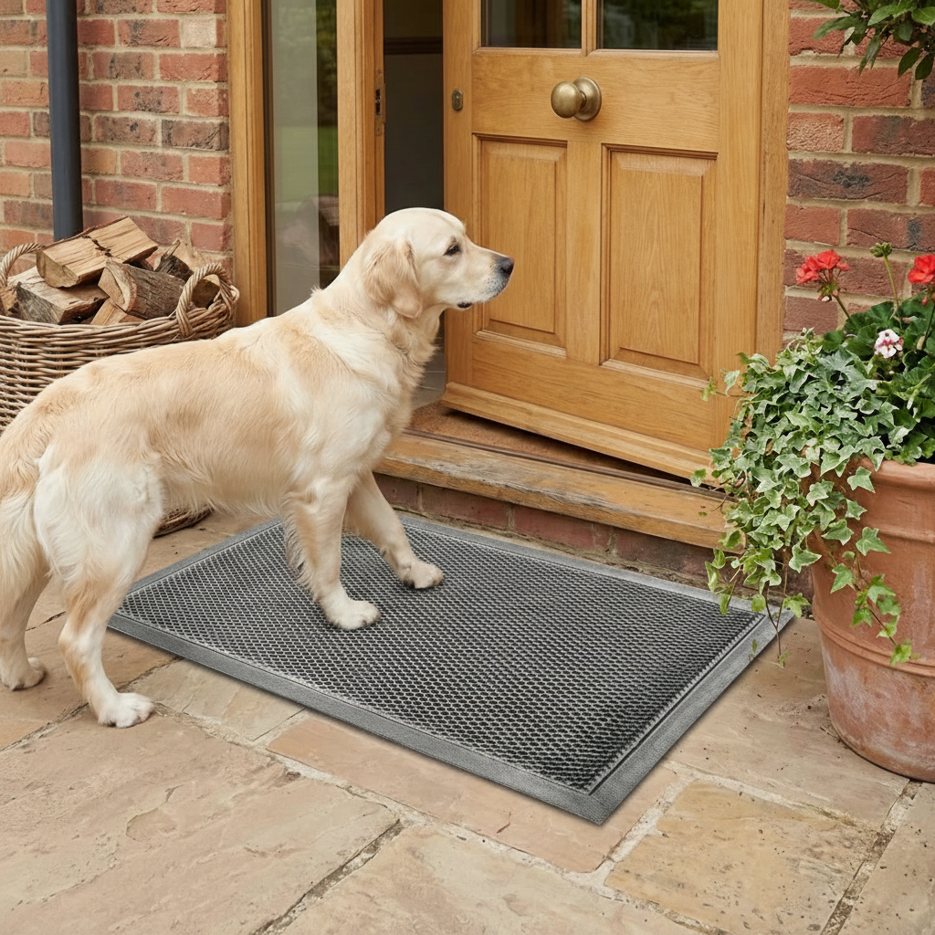 Almoliving | Outdoor Dog Mat with Heavy-Duty 3D Mesh Design | Slip-Resistant & Weatherproof for Clean Floors 1